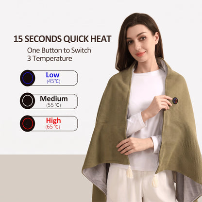 🔥 Christmas Sale — 49% OFF! ❄️ Stay Warm All Winter — Portable Electric Heated Blanket Shawl