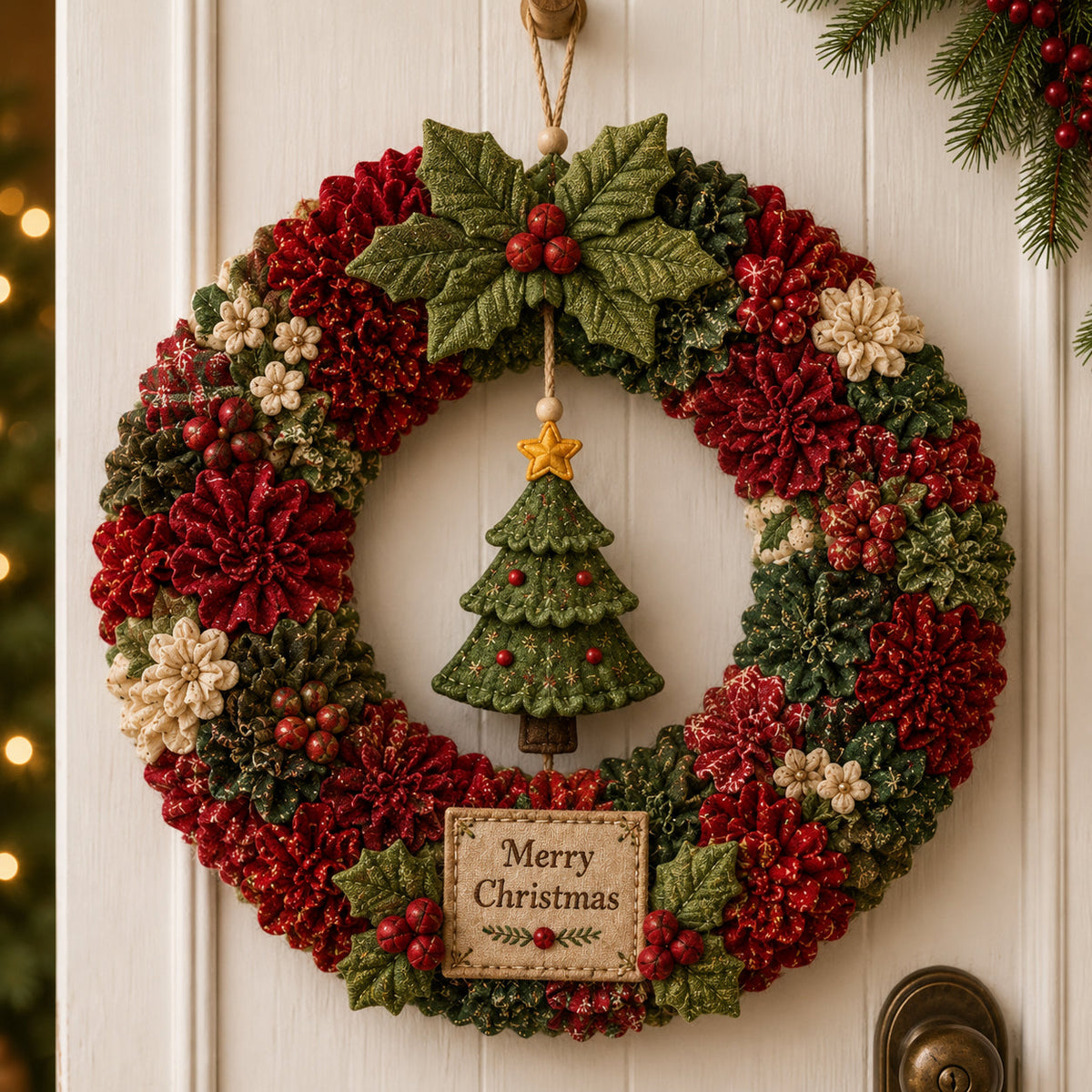 🔥Last Day 50% OFF🎄 3D Fabric Poke Wreath DIY Kit