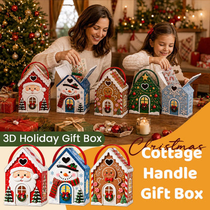 🎄🎄Christmas Cottage Gift Box – 5 Festive Designs for Candy & Small Gifts