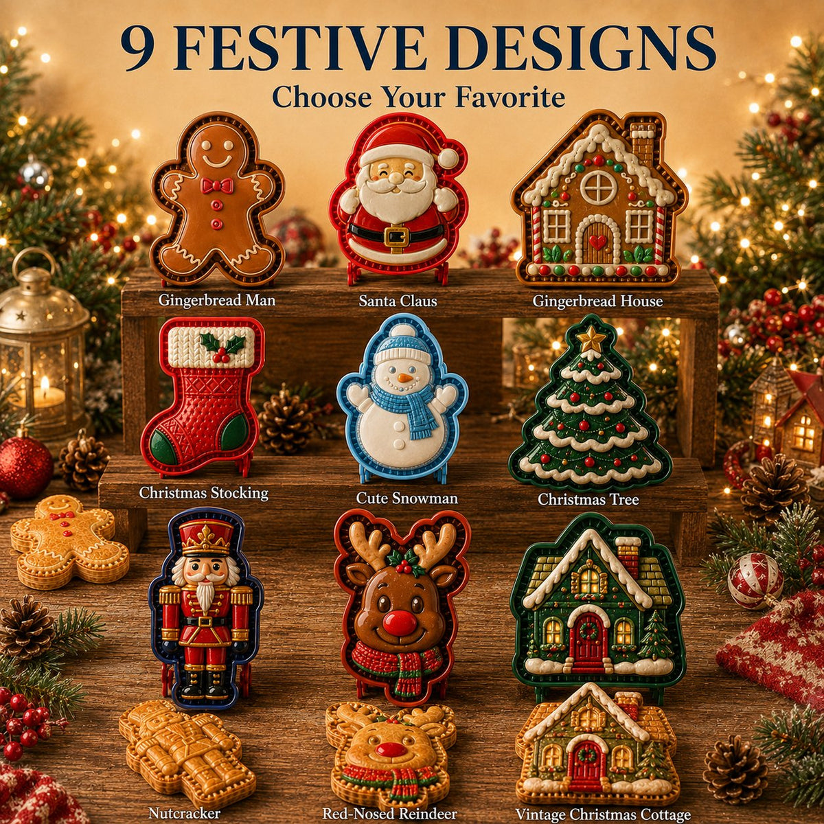 🎄 9‑Design Christmas Mini Pie Mold Collection🥧✨