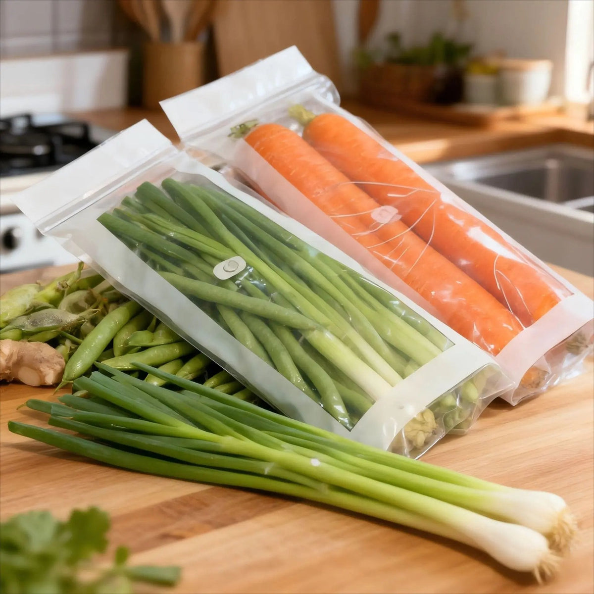🔥 49% OFF Limited Offer – 🥬 Reusable Long Food Storage Bags, Double-Zip Seal Freshness Bags for Kitchen