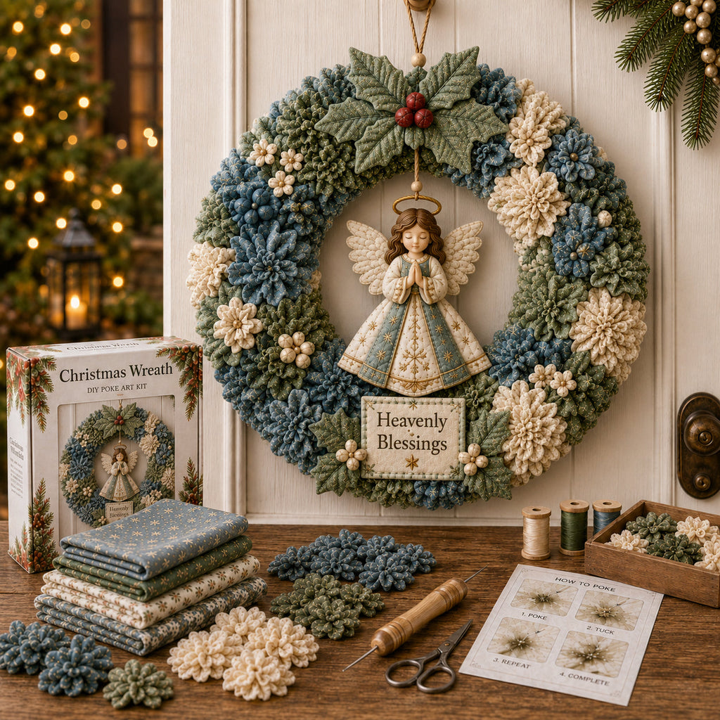 🔥Last Day 50% OFF🎄 3D Fabric Poke Wreath DIY Kit