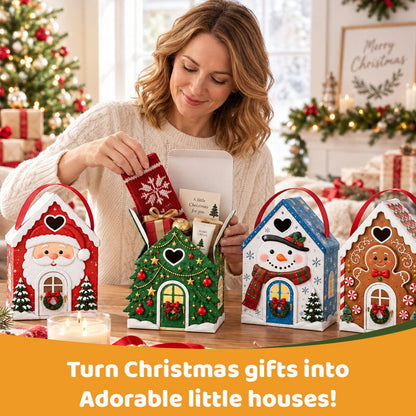 🎄🎄Christmas Cottage Gift Box – 5 Festive Designs for Candy & Small Gifts