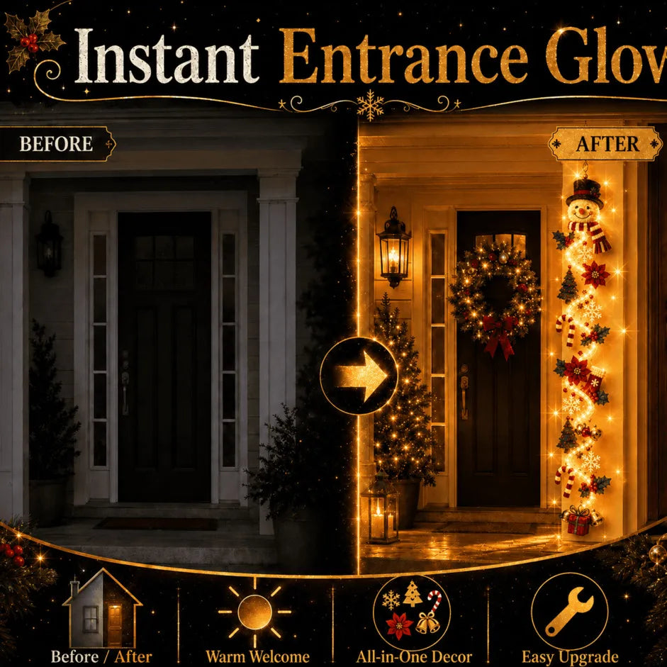 🎄🎁Last Day 49% OFF – 🎄Glowing Christmas Door Hanger | 6 Festive Light Designs✨