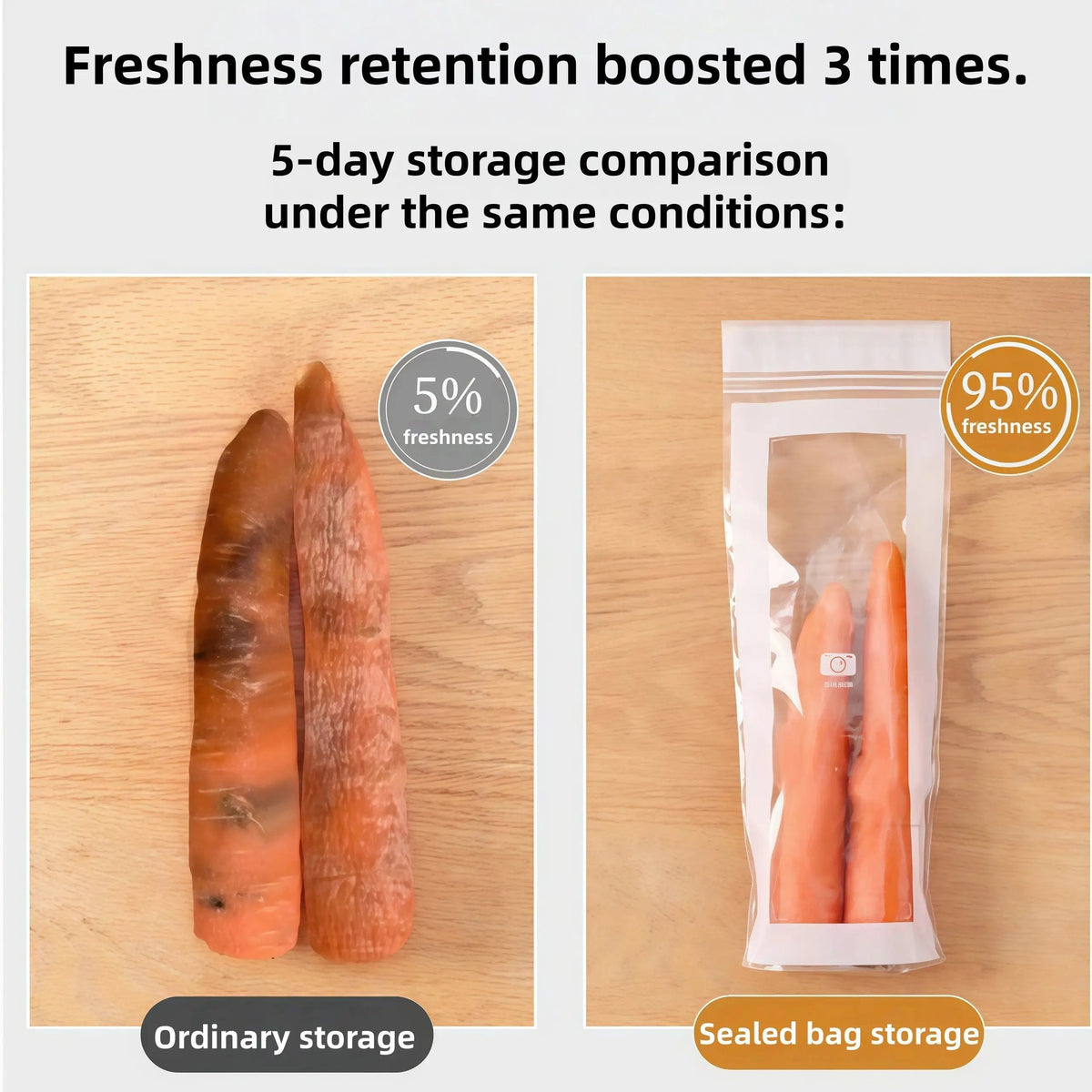 🔥 49% OFF Limited Offer – 🥬 Reusable Long Food Storage Bags, Double-Zip Seal Freshness Bags for Kitchen