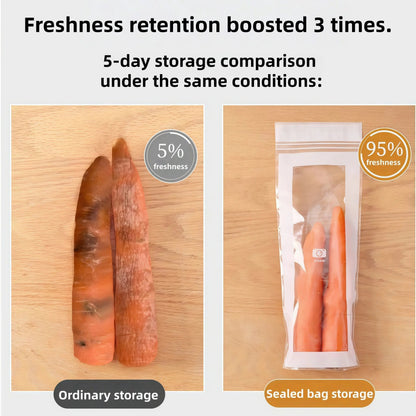 🔥 49% OFF Limited Offer – 🥬 Reusable Long Food Storage Bags, Double-Zip Seal Freshness Bags for Kitchen
