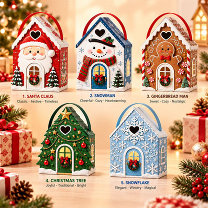 🎄🎄Christmas Cottage Gift Box – 5 Festive Designs for Candy & Small Gifts