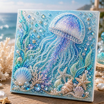 🔥 Last Day Big Sale - 🌊 Ocean Theme Pearl Art DIY Kit – Relaxing DIY Craft to Create Stunning Coastal Artwork