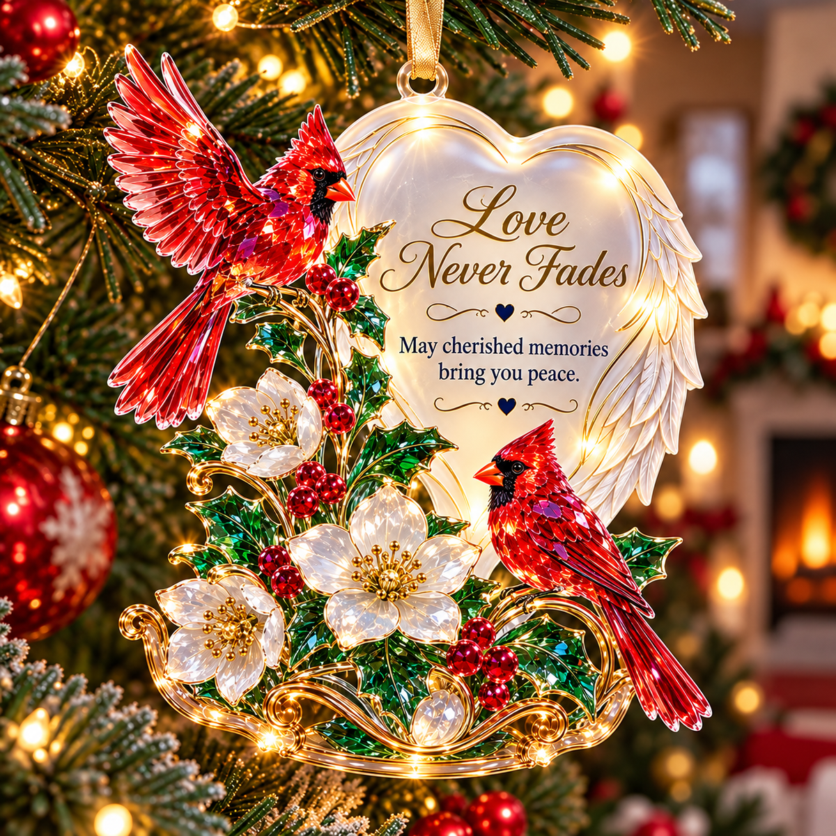 ✨❤️ Heart Winged Inspirational Animal Christmas Ornament