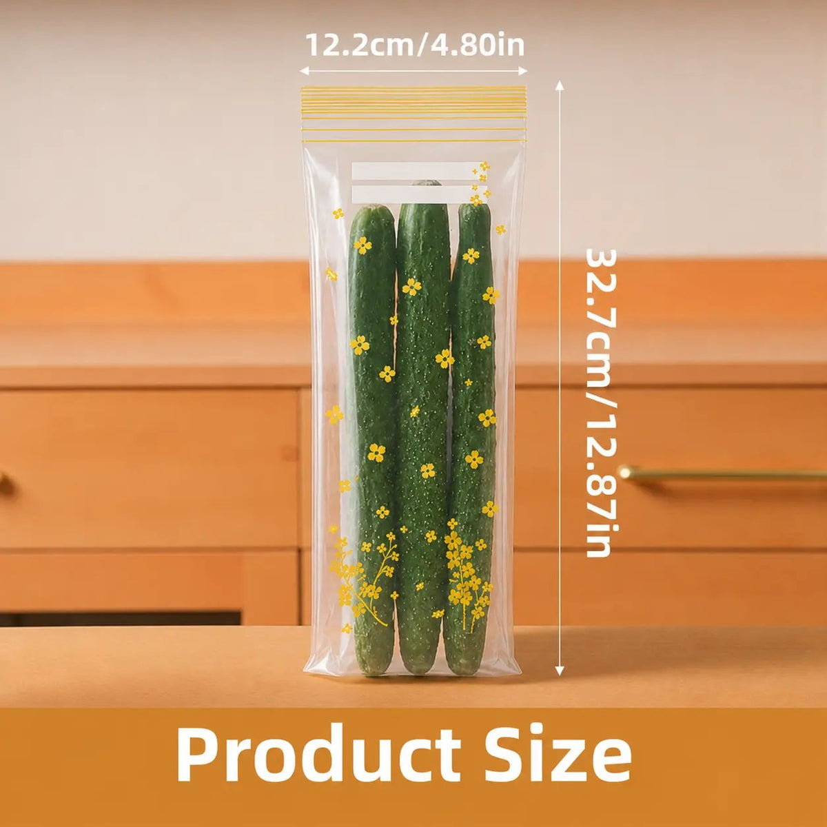 🔥 49% OFF Limited Offer – 🥬 Reusable Long Food Storage Bags, Double-Zip Seal Freshness Bags for Kitchen