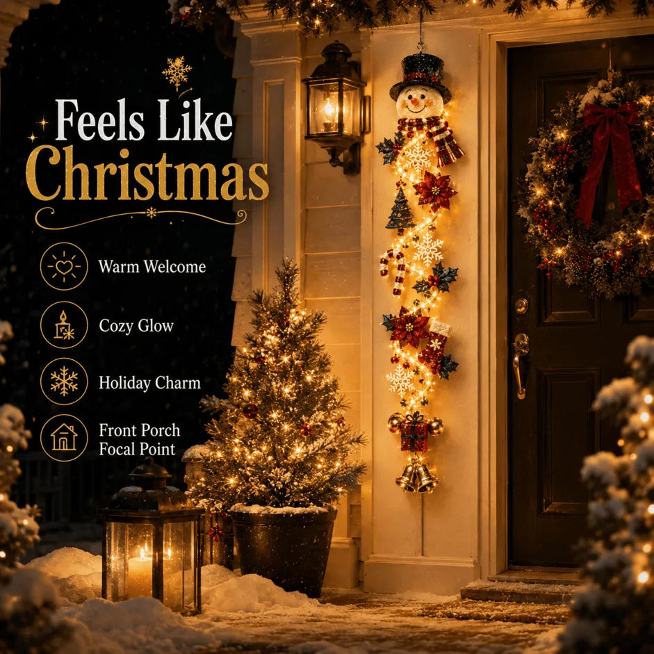 🎄🎁Last Day 49% OFF – 🎄Glowing Christmas Door Hanger | 6 Festive Light Designs✨