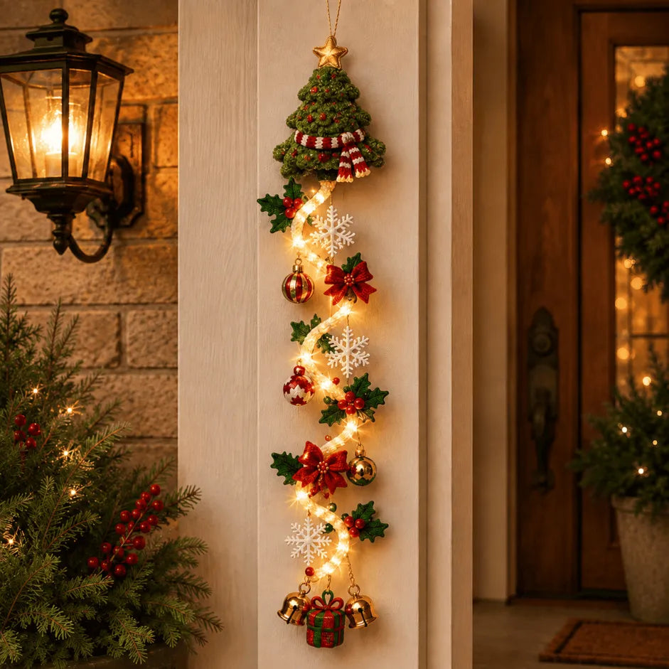 🎄🎁Last Day 49% OFF – 🎄Glowing Christmas Door Hanger | 6 Festive Light Designs✨