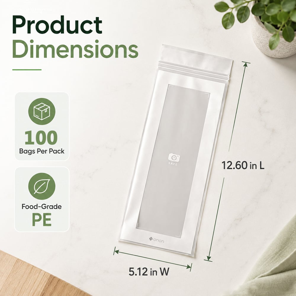 🔥 49% OFF Limited Offer – 🥬 Reusable Long Food Storage Bags, Double-Zip Seal Freshness Bags for Kitchen