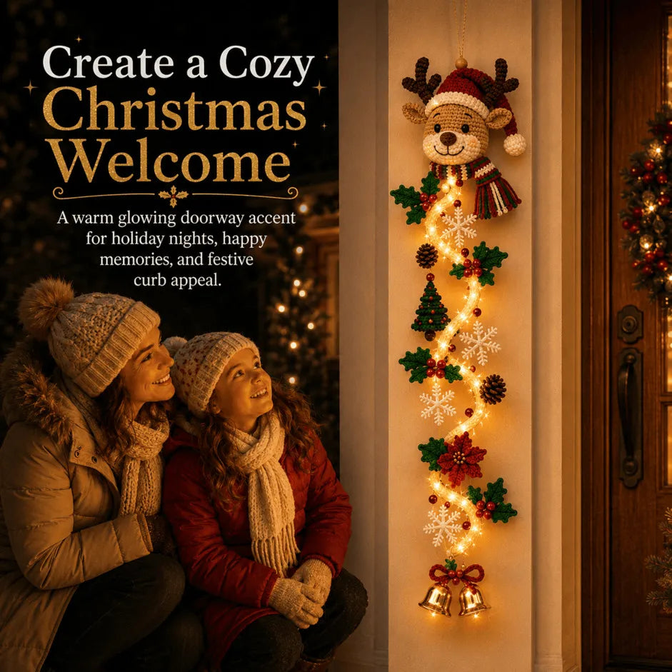 🎄🎁Last Day 49% OFF – 🎄Glowing Christmas Door Hanger | 6 Festive Light Designs✨